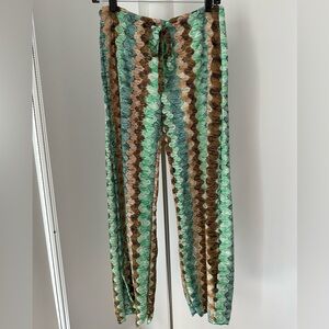 NWT Becca By Rebecca Virtue Manu Bay Crochet Split Leg Cover Up Pants, Size XS